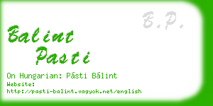 balint pasti business card