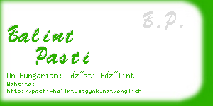 balint pasti business card
